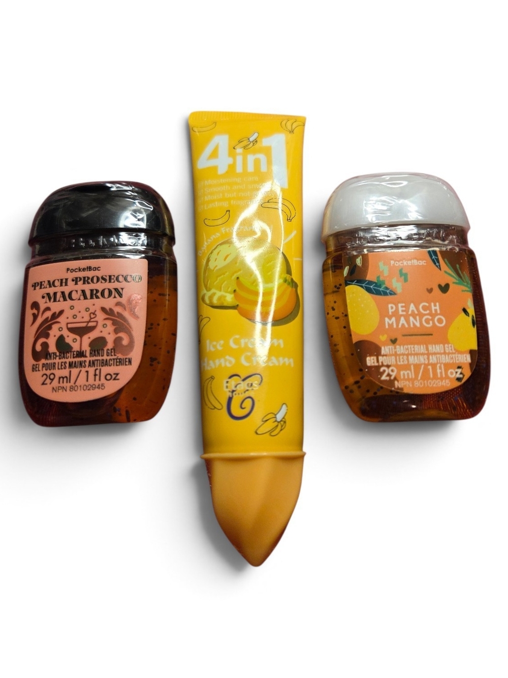 2x Antibacterial Hand Gels & 1x Banana Ice Cream 4-in-1 Hand Cream